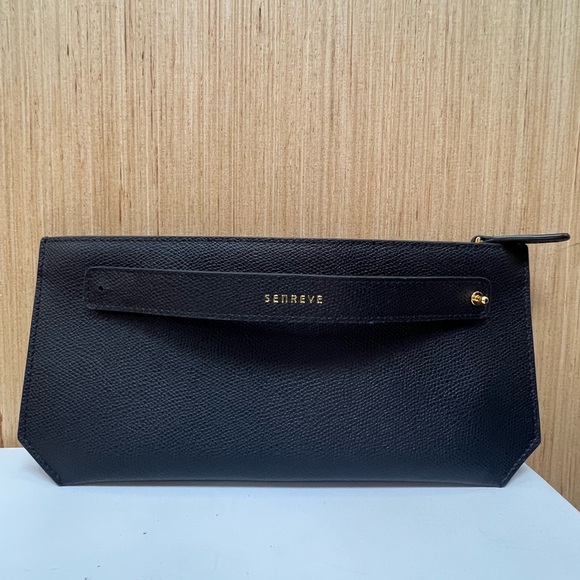 Senreve Black Leather Pouch - Picture 1 of 5
